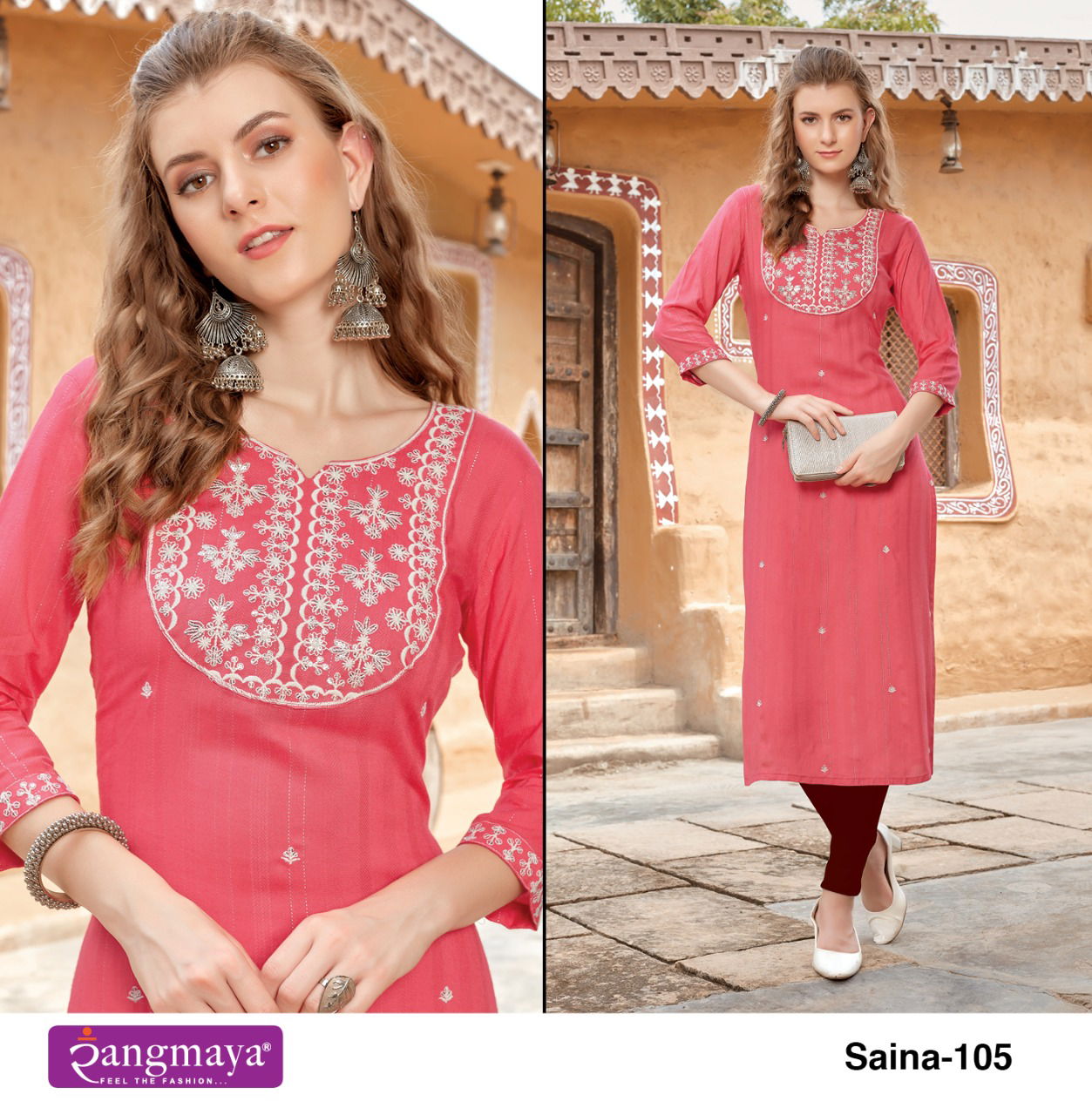 Saina By Rangmaya 101-106 Designer Kurtis Catalog